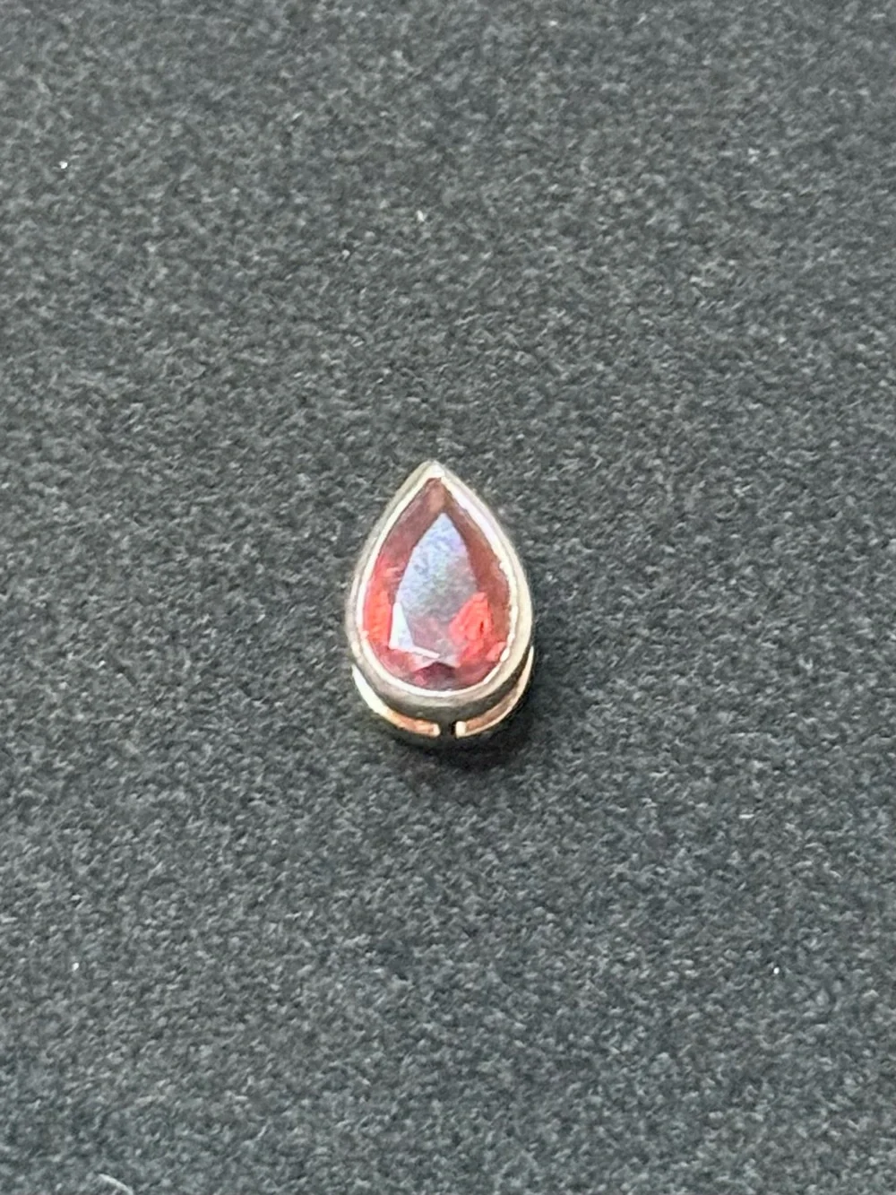 NWT Sterling Silver Red Garnet Teardrop Pendant